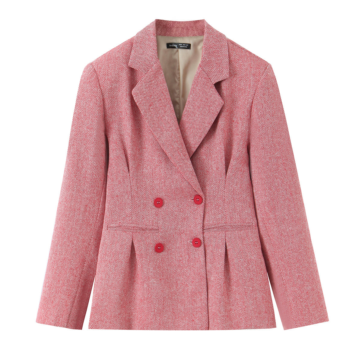 The Herringbone Rose Blazer in Pink