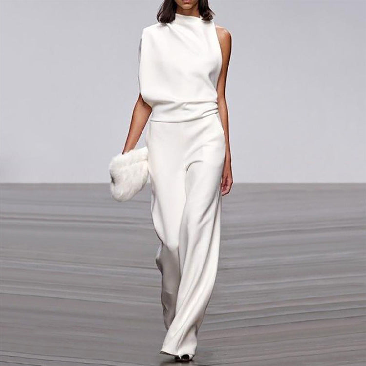 The Sculpted One-Shoulder Jumpsuit in White