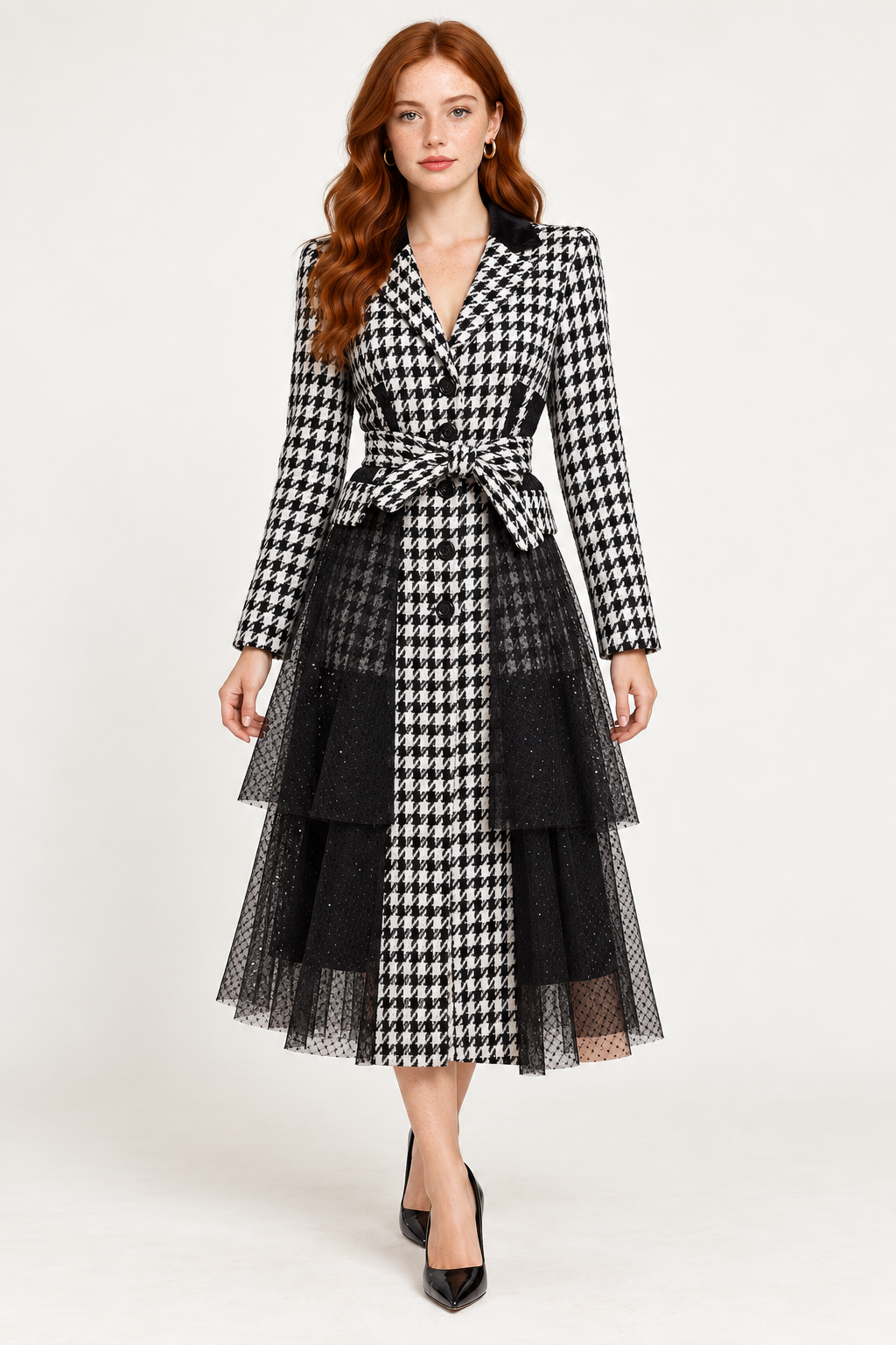 The Tweed Noir Dress — front view