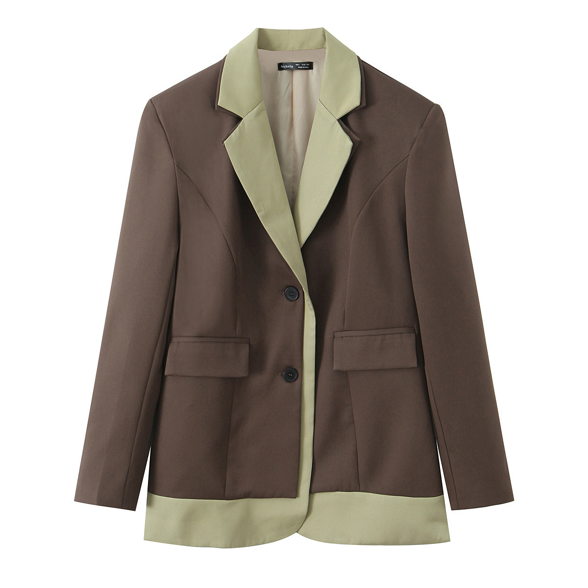 The Savona Two-Tone Blazer in Dark Brown