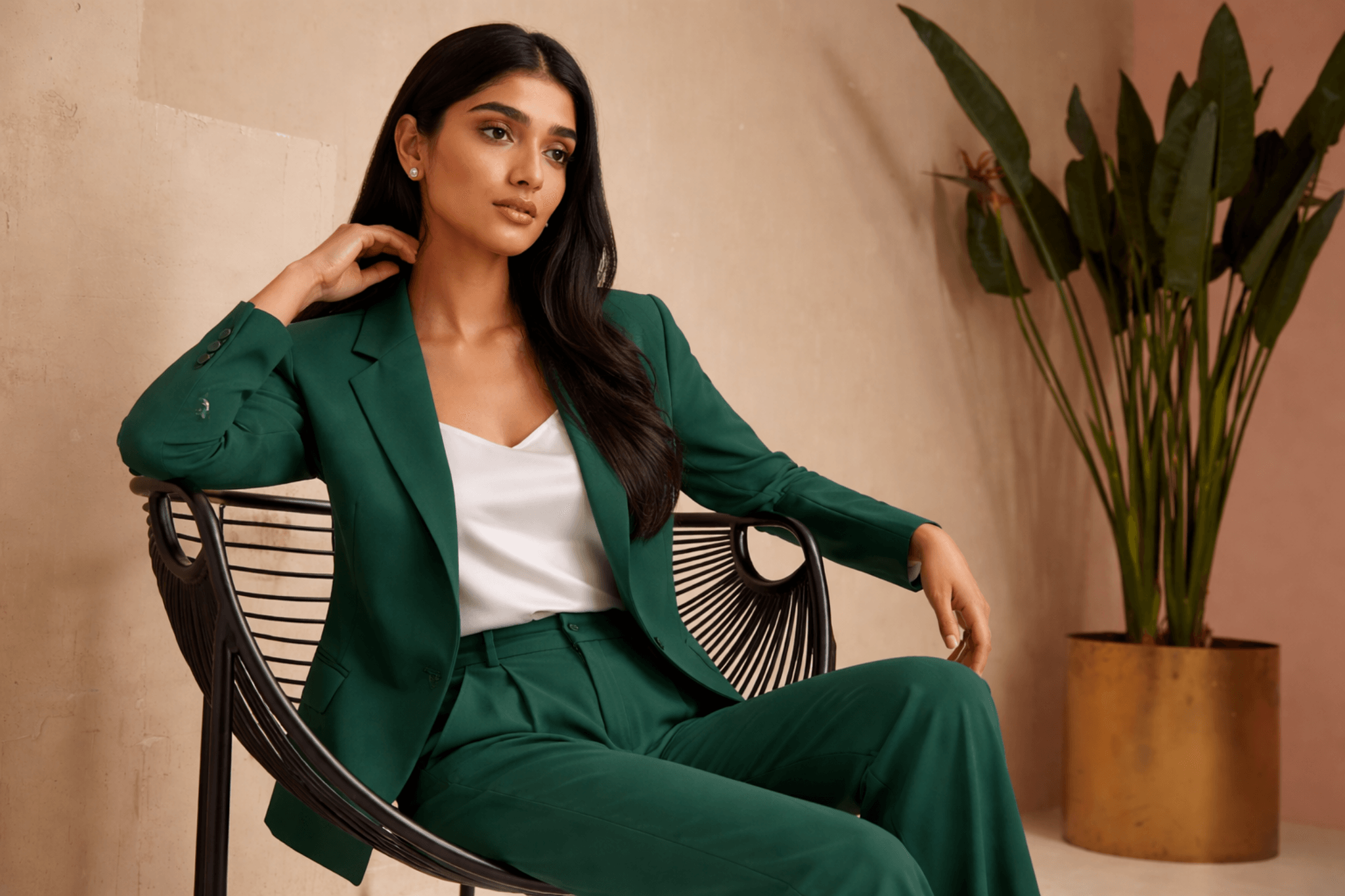 Emerald green power suit